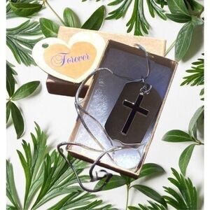 Dog Tag Cross urn cremation necklace